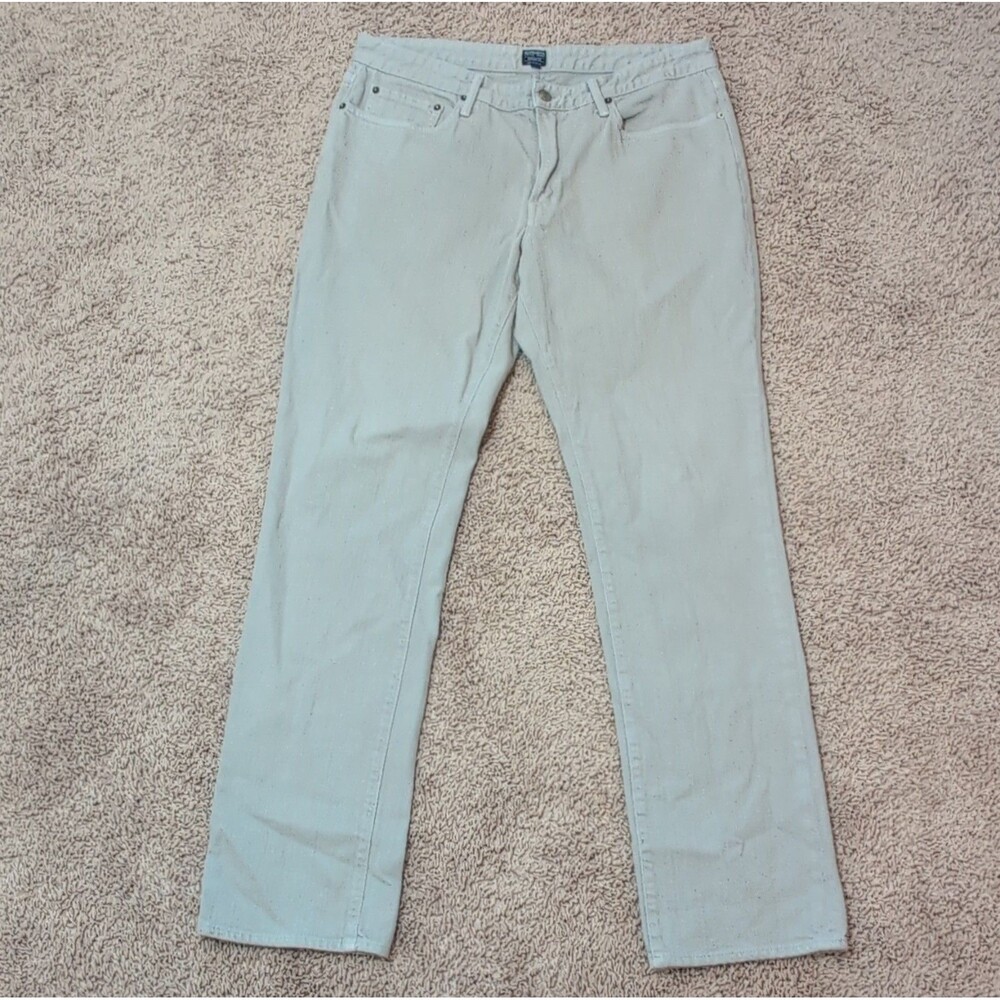Bonobos Men's Straight Fit Light Beige Denim Jeans Button Zip 5-Pocket Design